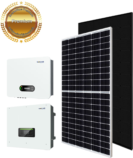 Scanoffice Premium -aurinkosähköpaketit, kaikki aurinkovoimalaan tarvittavat komponentit, tuotekuva.