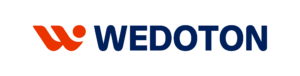 wedoton-korvausilmalaitteiden logo, puna-sininen.